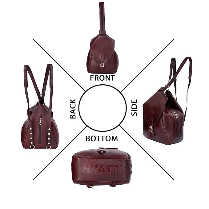 Women's Leather Backpack - 2 in 1