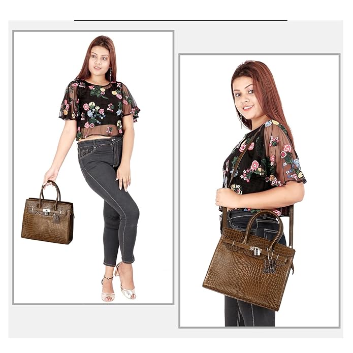 Croco Leather Handbag - The Harmass