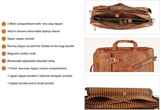 Leather Laptop Backpack Cum Office Bag - Convertible