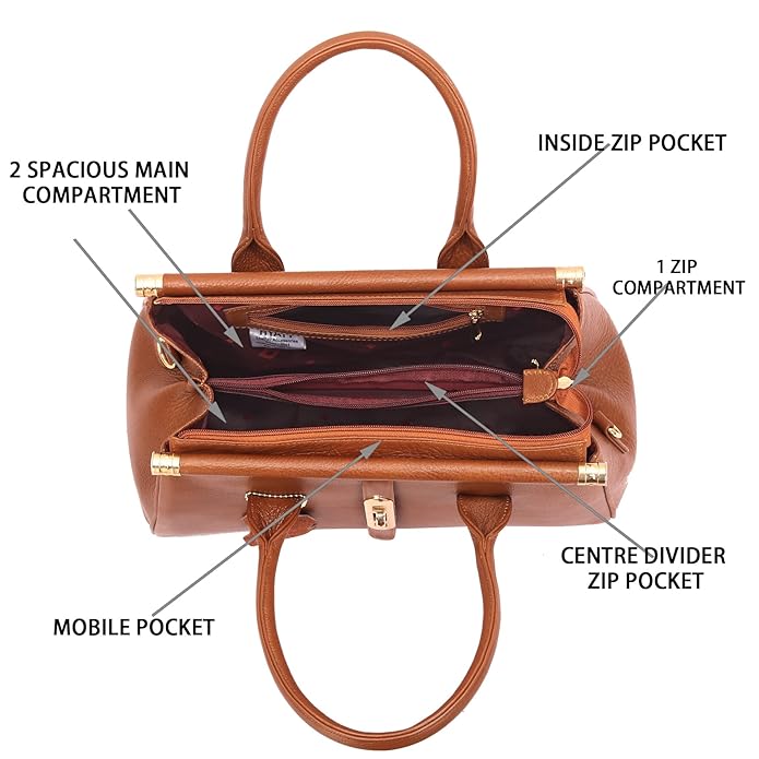 Leather Satchel Handbag - The Elegant