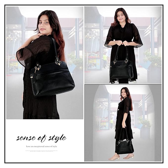 Leather Shoulder Bag - Elegant