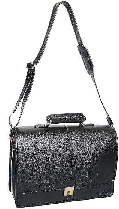 Leather Laptop Briefcase - Full Flap