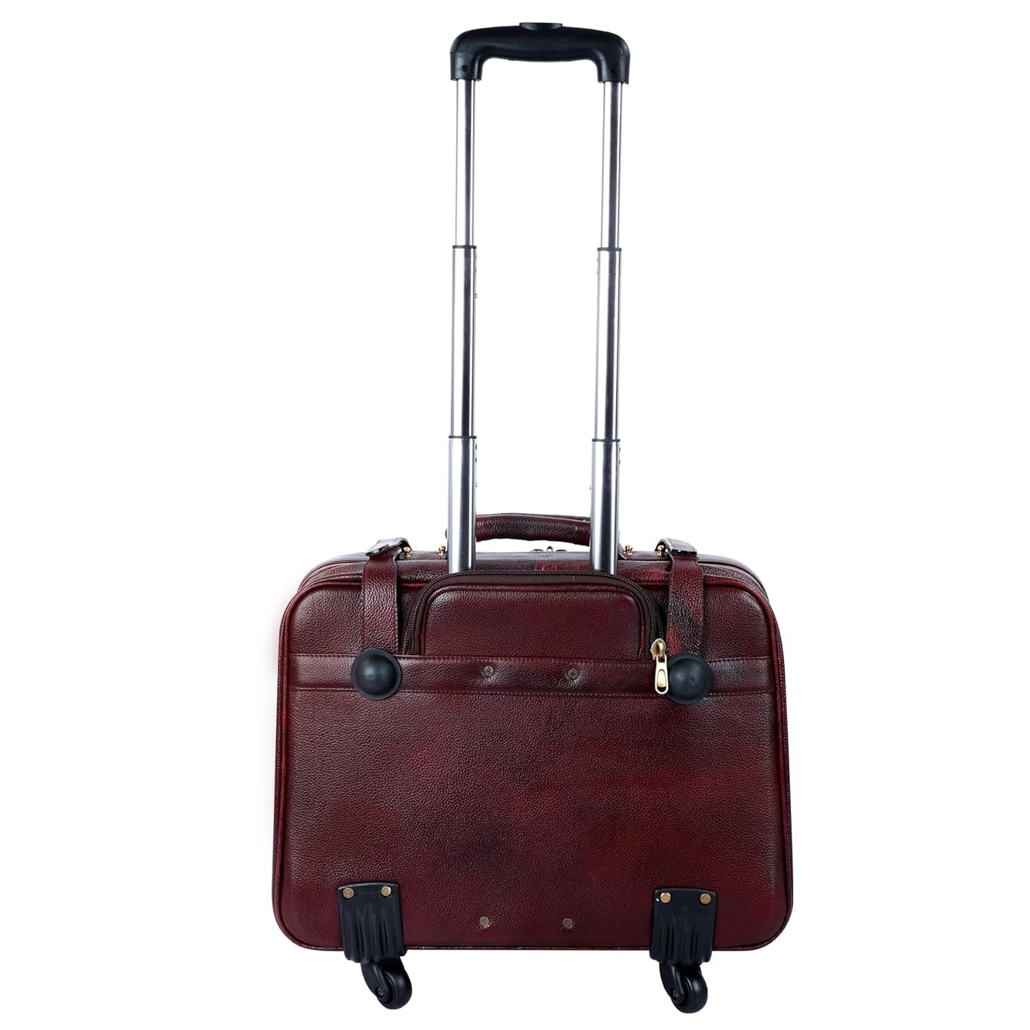 Leather Laptop Roller Trolley - The Overnighter