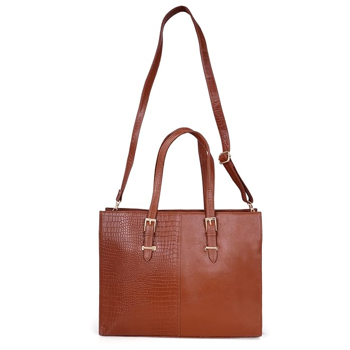Leather Laptop Tote Bag - Modern Maven