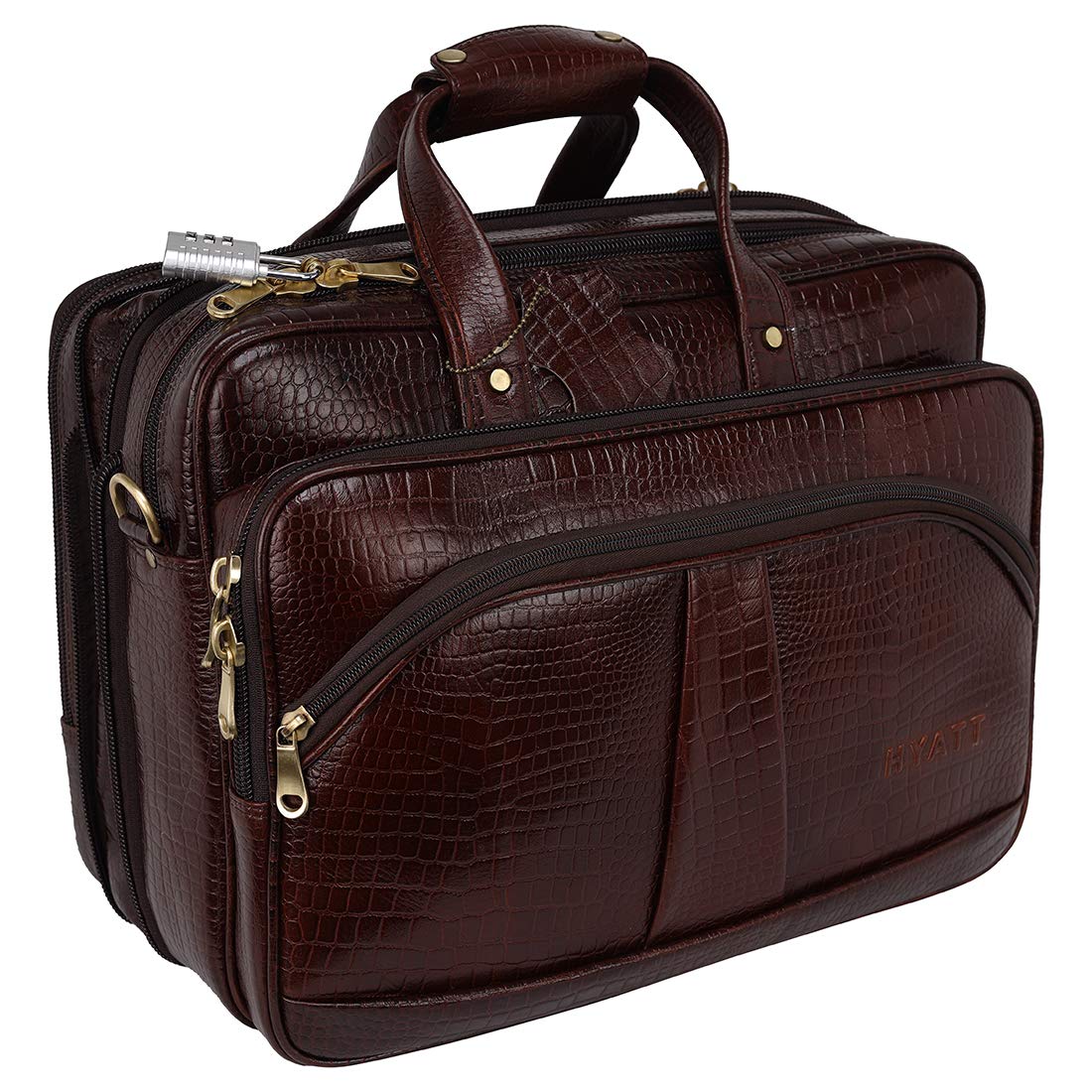 16 Inch - 24 litres Capacity Leather Laptop Office Briefcase for Men