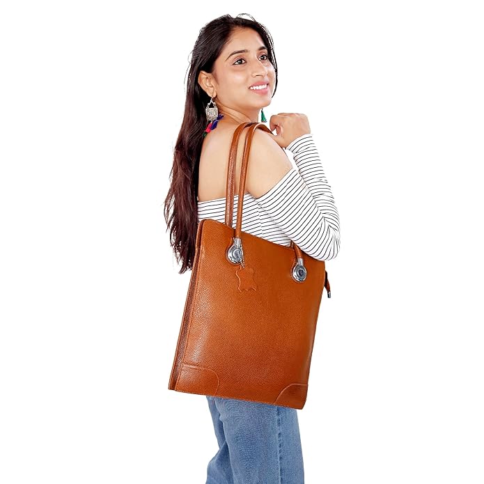 Leather Tote Bag - Vertica