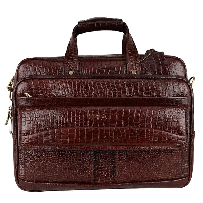 Leather Laptop Briefcase - Time Traveller