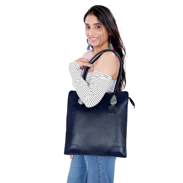 Leather Tote Bag - Vertica