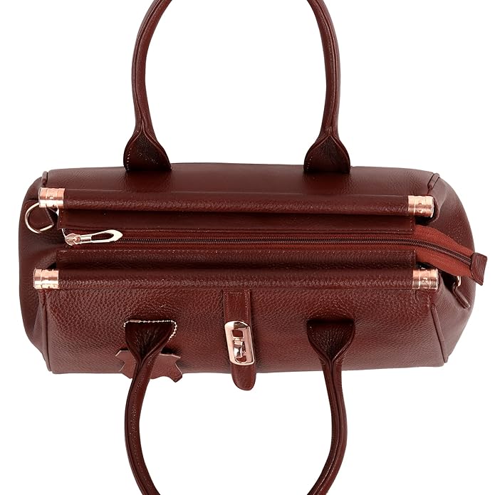 Leather Satchel Handbag - The Elegant