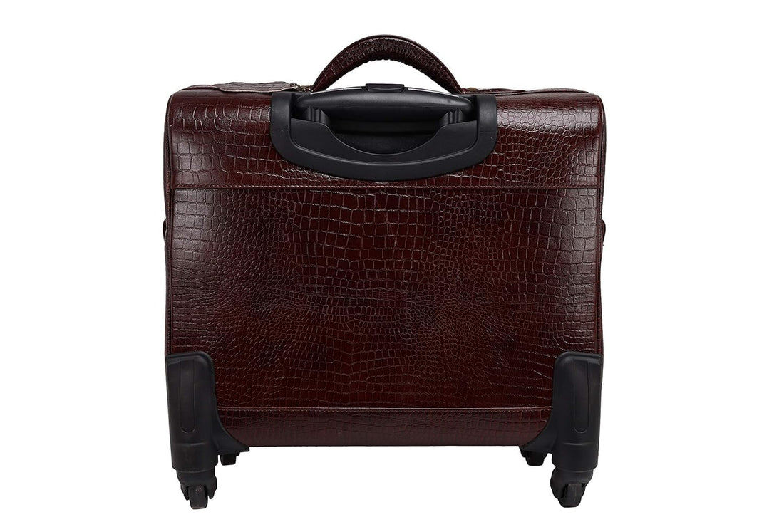 Leather Laptop Roller Trolley - The Ridgeway