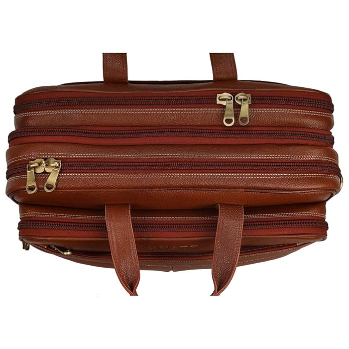 Leather Expandable Bag - Stitch Line