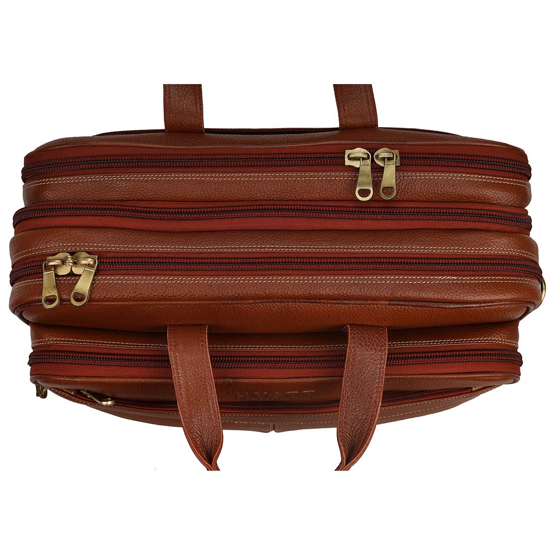 HAYAT 16 Inch Expandable Natural Leather Laptop Briefcase