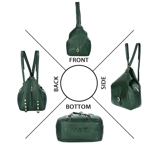 Women's Leather Backpack - 2 in 1