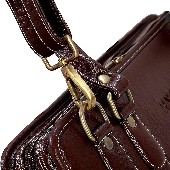 Leather Laptop Bag - Slim Basket