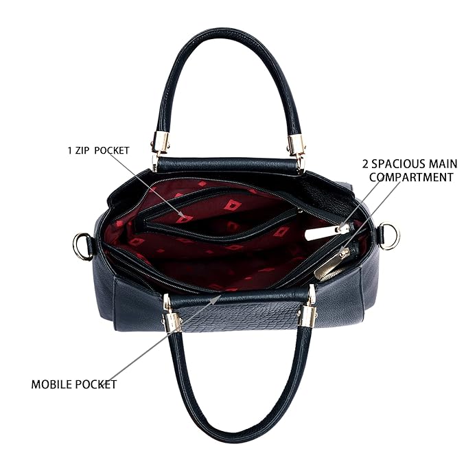 Leather Satchel Handbag - Zik Zak