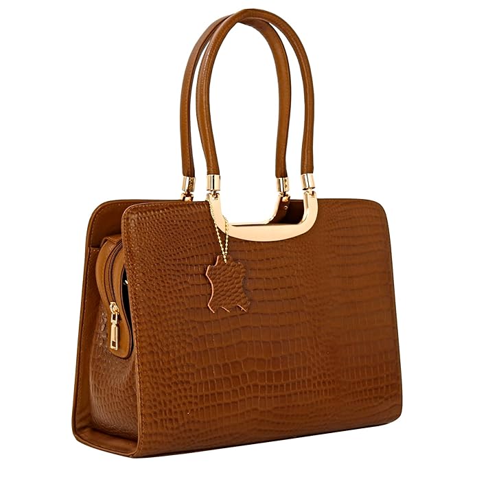 Croco Leather Handbag - The Milano
