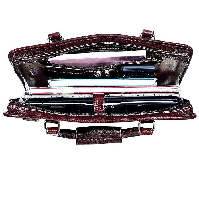 Leather Laptop Bag - Slim Basket