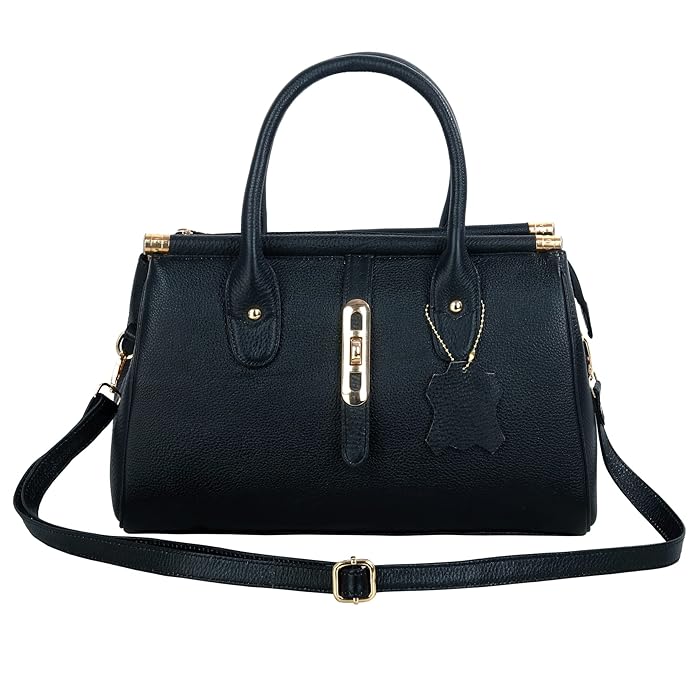 Leather Satchel Handbag - The Elegant