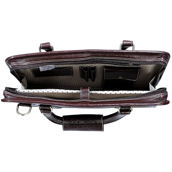 Leather Laptop Bag - Slim Basket