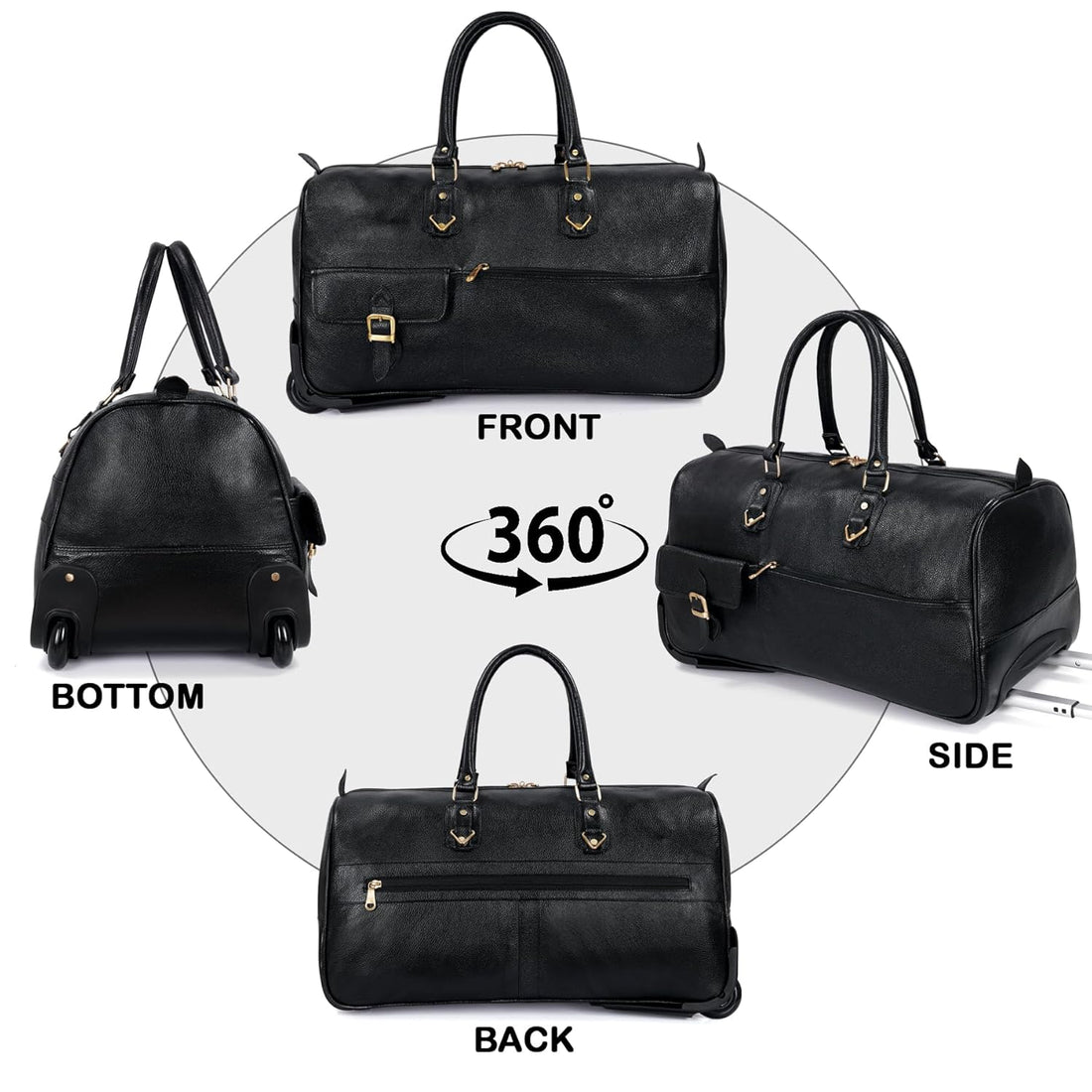 Leather Duffel Trolley - The Metropolis