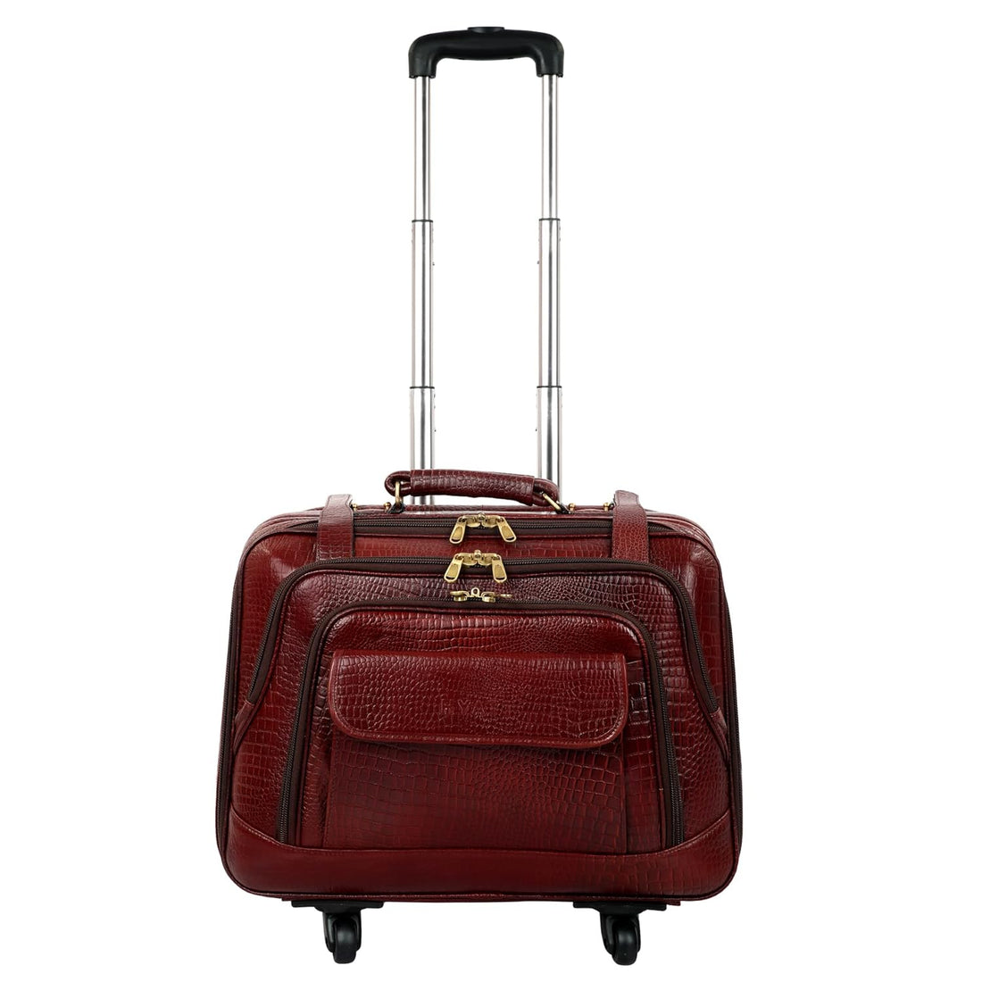 Leather Laptop Roller Trolley - The Overnighter