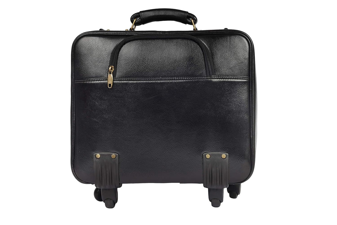 Leather Laptop Roller Trolley - The Retro