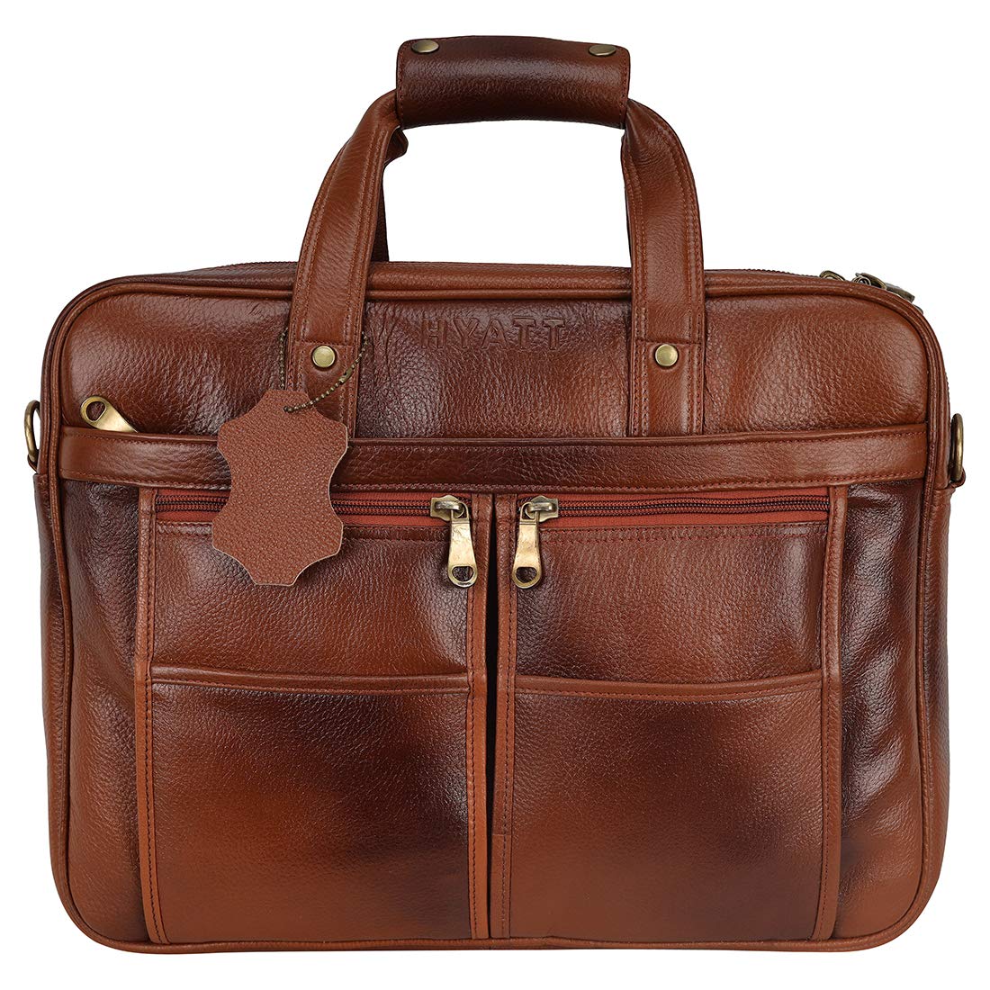 HAYAT Leather Accessories 24 litres Full Expandable Leather Laptop Office