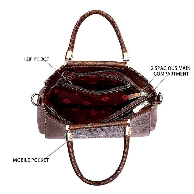 Leather Satchel Handbag - Zik Zak