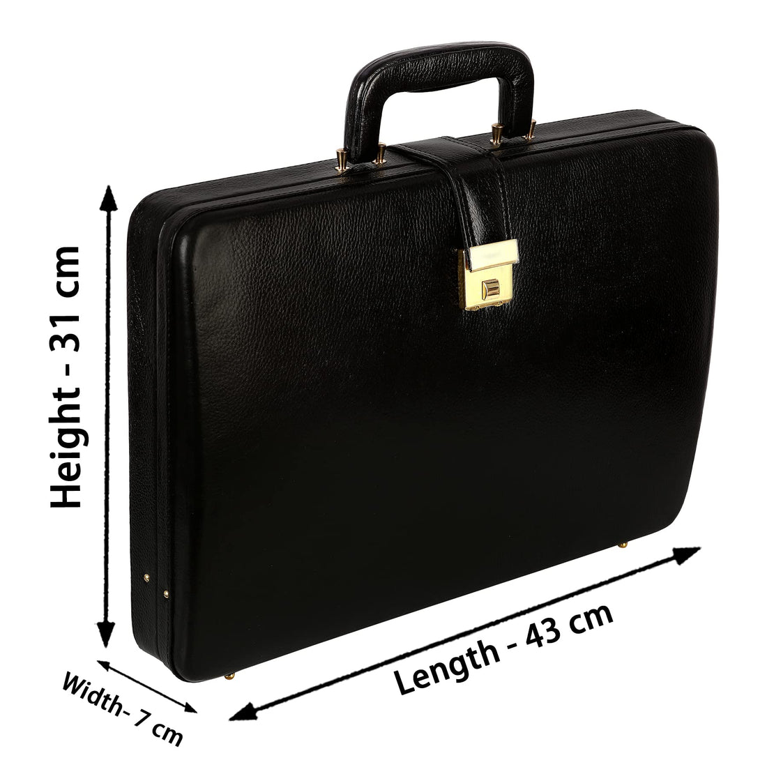 HAYAT Leather Accessories Natural Leather Briefcase for Men 24 litres Capacity Dimension-L-17 X H-12 X W-2.5 Inch Weight-1.4 KG