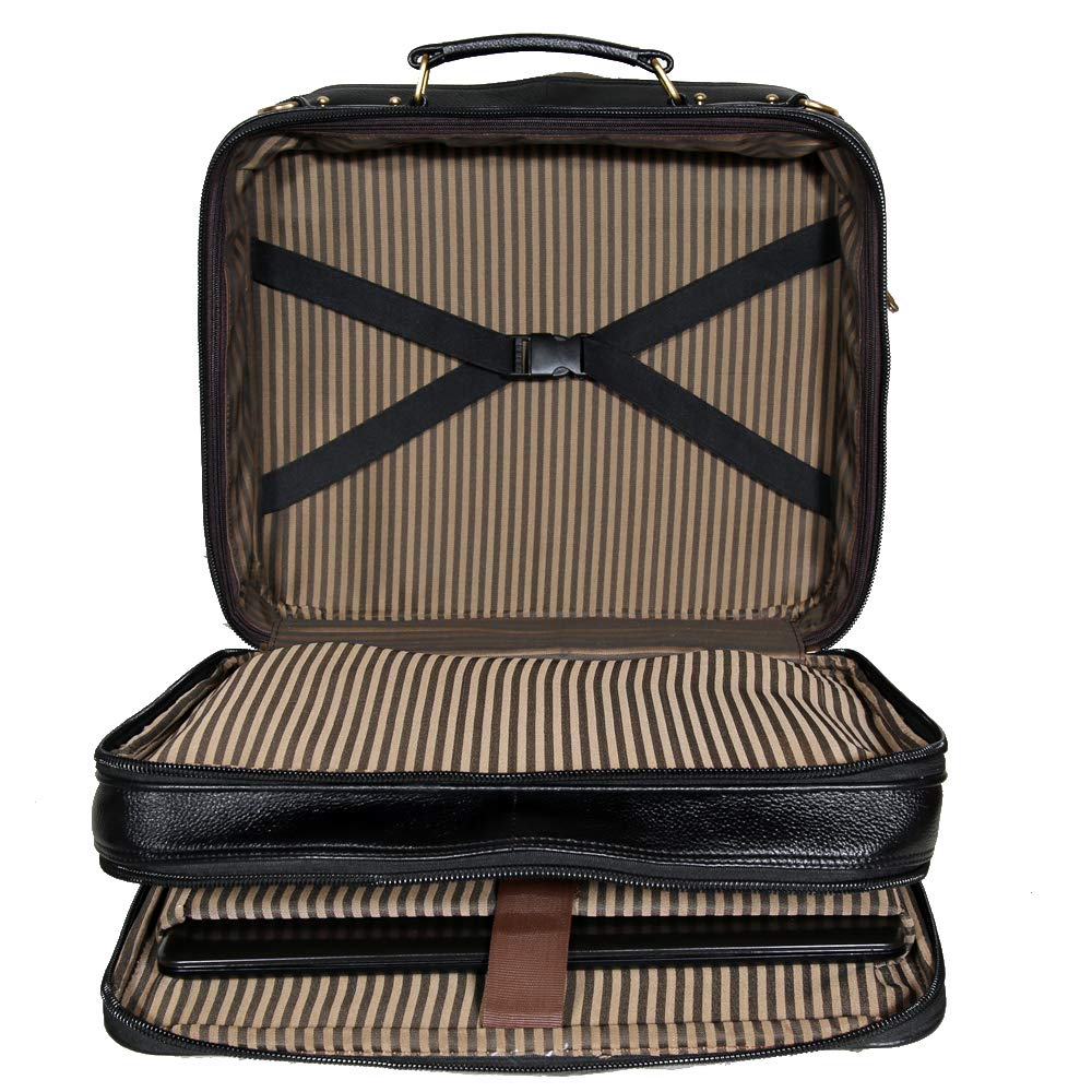 Leather Laptop Roller Trolley - Dual Roller