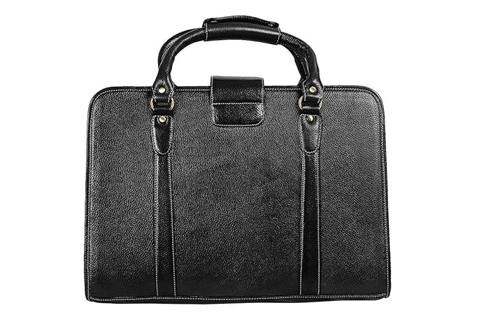 Leather Laptop Briefcase - Basket