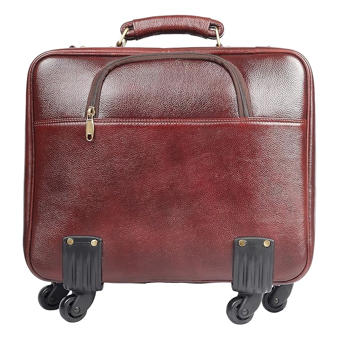 Leather Laptop Roller Trolley - The Retro