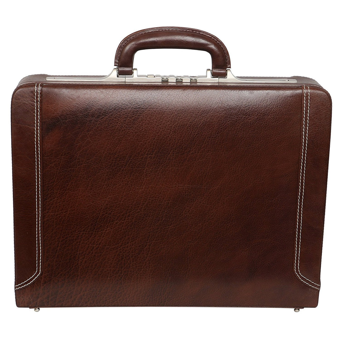 HAYAT Leather Accessories 18 Inch Expandable Men's Leather Briefcases Office Bags with Italian Lock