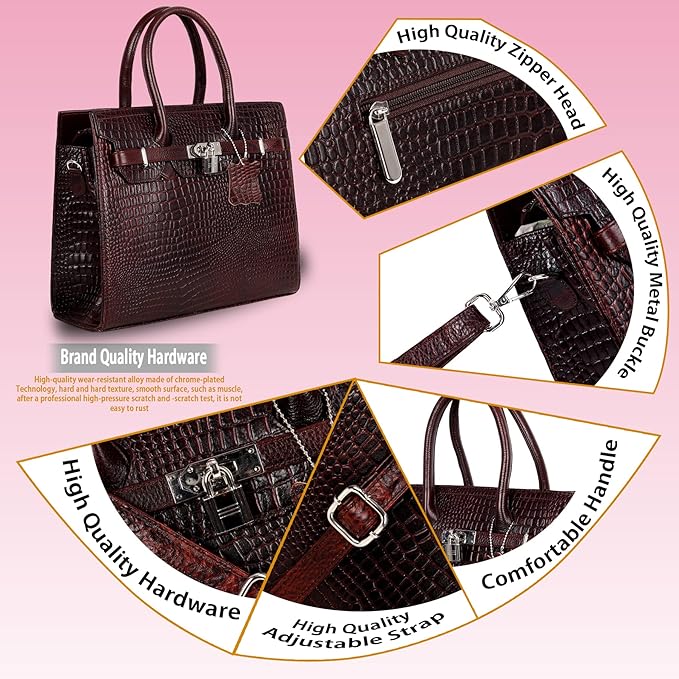 Croco Leather Handbag - The Harmass