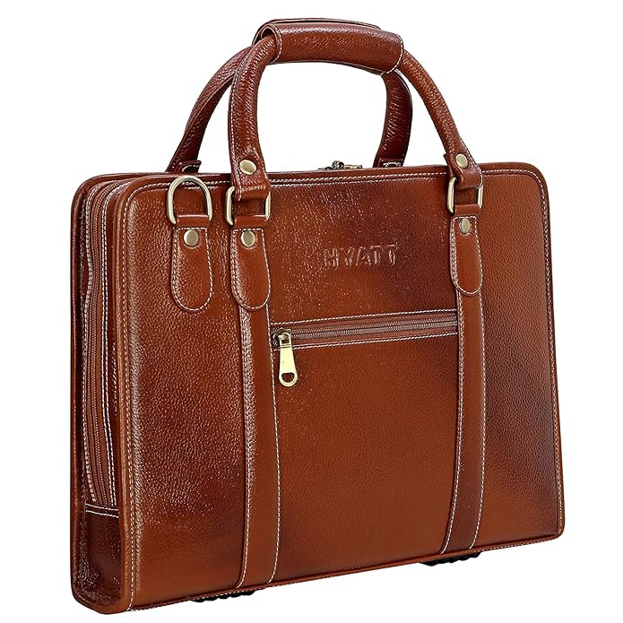 Leather Laptop Bag - Slim Basket