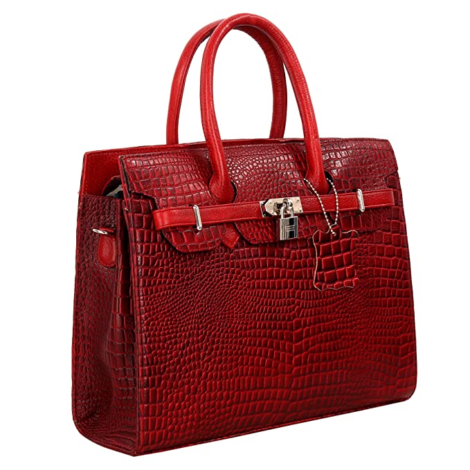 HAYAT Leather Accessories Full-Grain Natural Cro Leather Top-Handle satchel Tote Handbags & Shoulder Sling Bags For Women Office Branded Stylish Latest Size- L-12 X H-10.5 x W- 4.5 Inch-P
