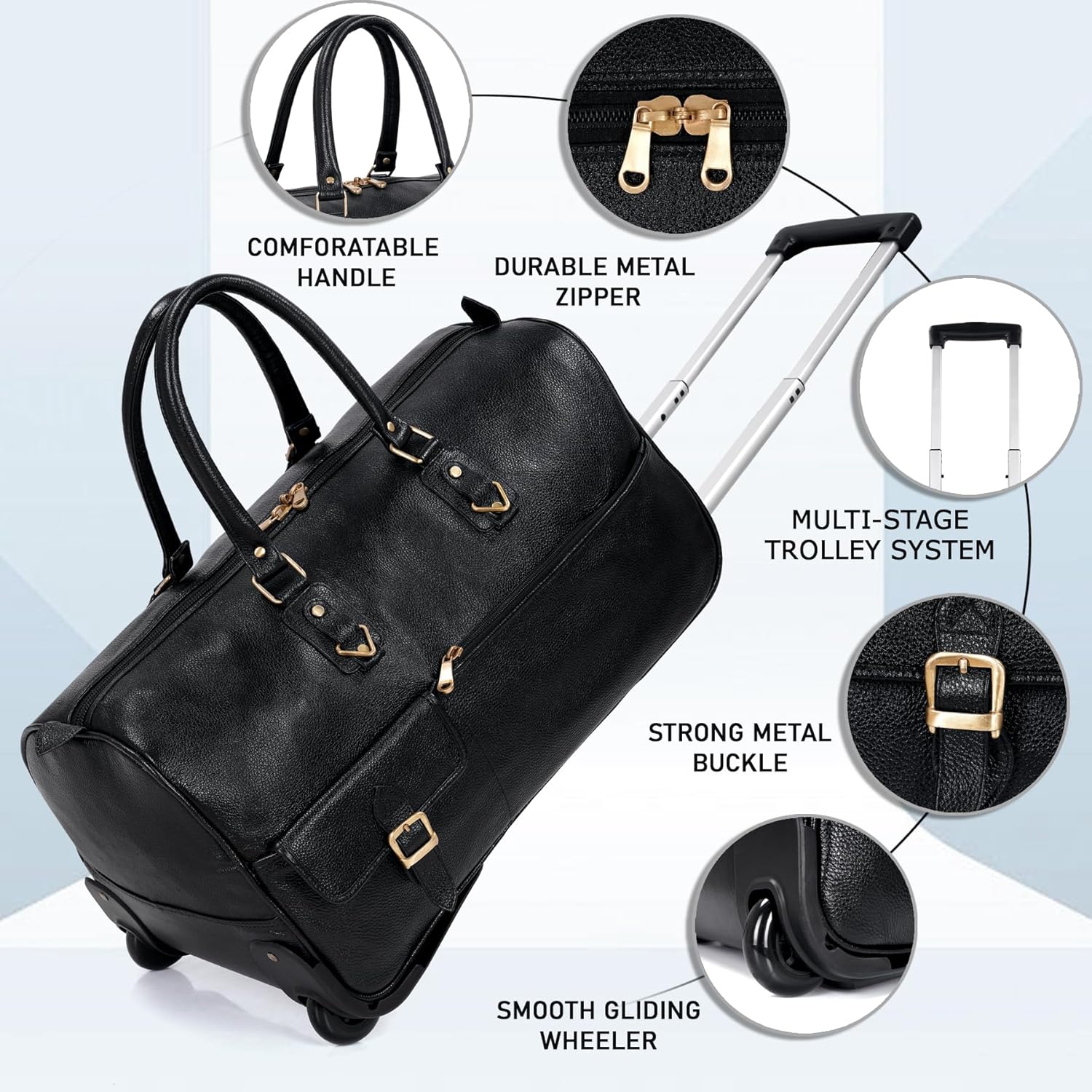 Leather Duffel Trolley - The Metropolis