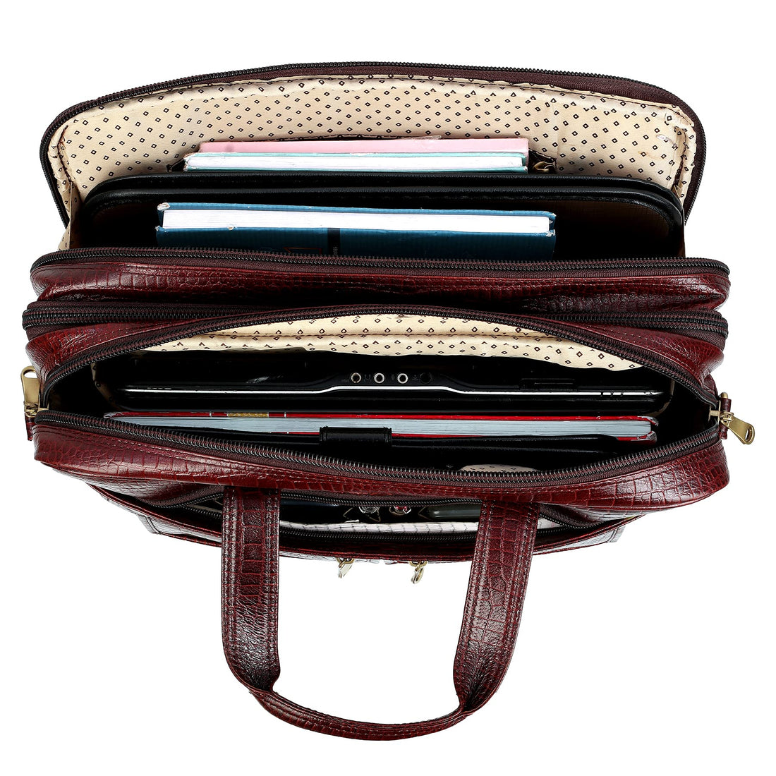 HAYAT Leather Accessories 24 litres Full Expandable Leather Laptop Office