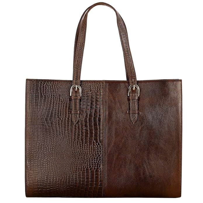 Leather Laptop Tote Bag - Modern Maven