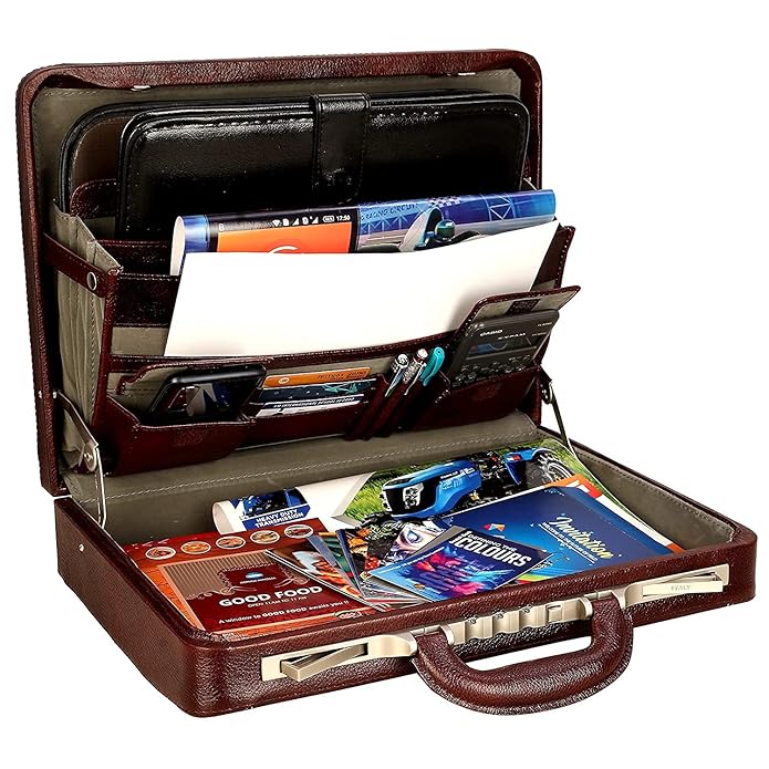 Leather Expandable Attache - 1