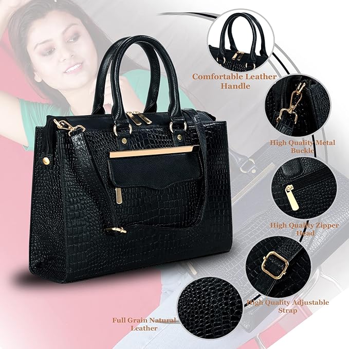 Croco Leather Handbag - PRADA