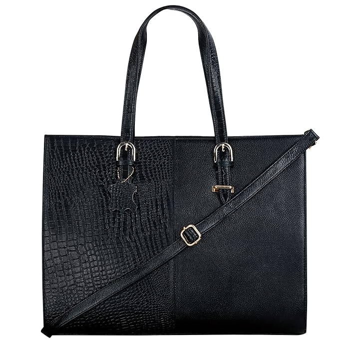 Leather Laptop Tote Bag - Modern Maven