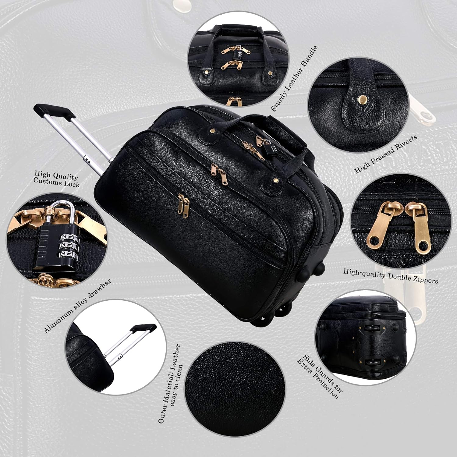 Leather Duffel Trolley - The Swift