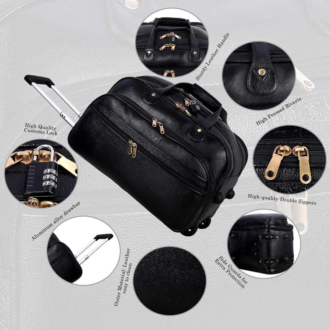 Leather Duffel Trolley - The Swift