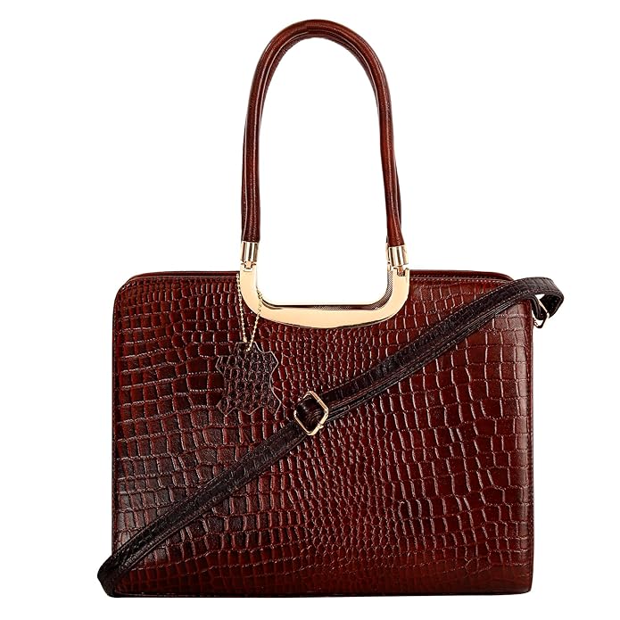 Croco Leather Handbag - The Milano