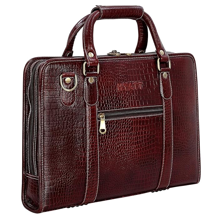 Leather Laptop Bag - Slim Basket