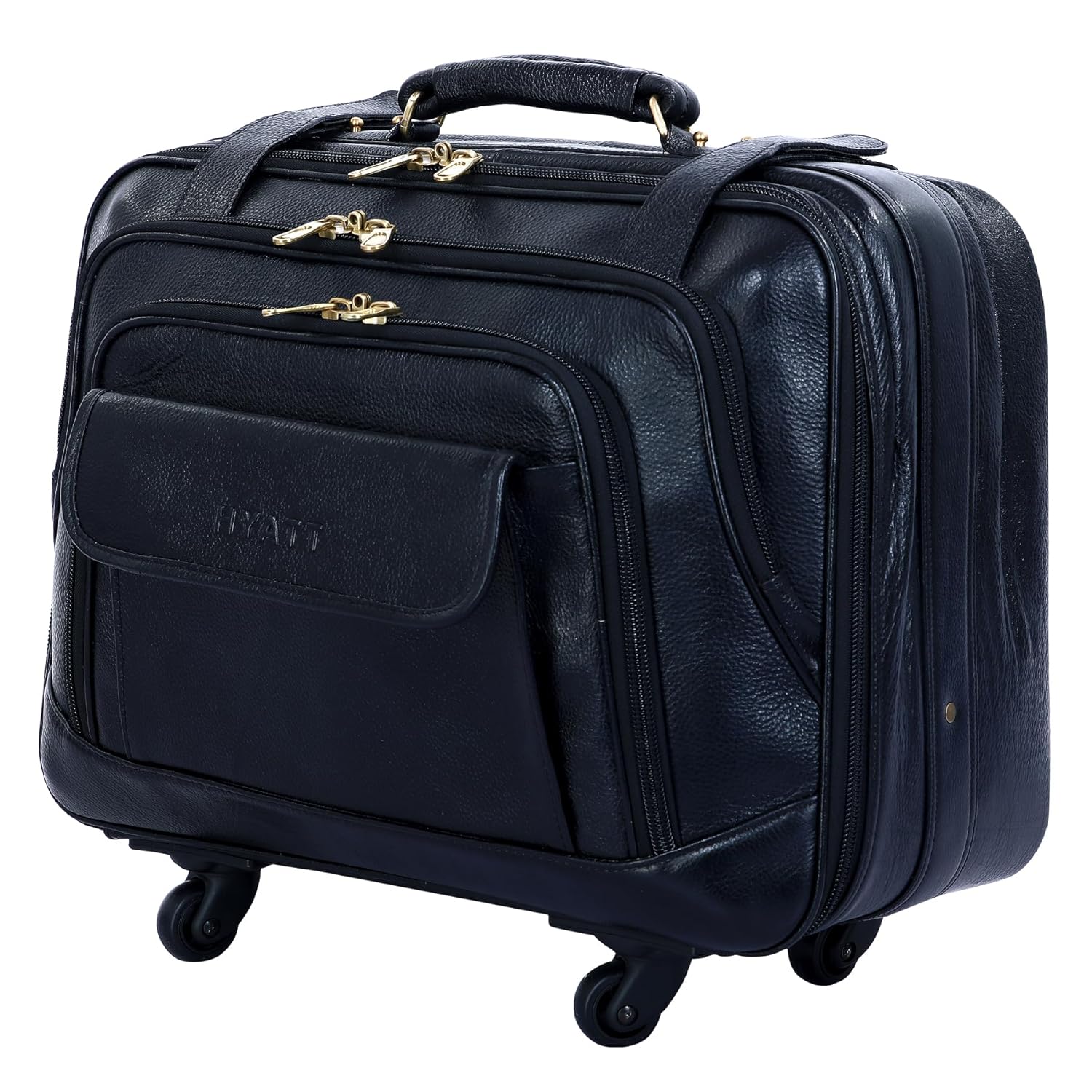 Leather Laptop Roller Trolley - The Overnighter