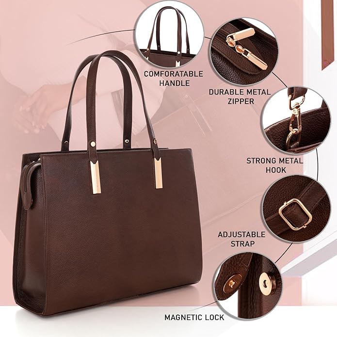 Leather Laptop Tote Bag - Boxa