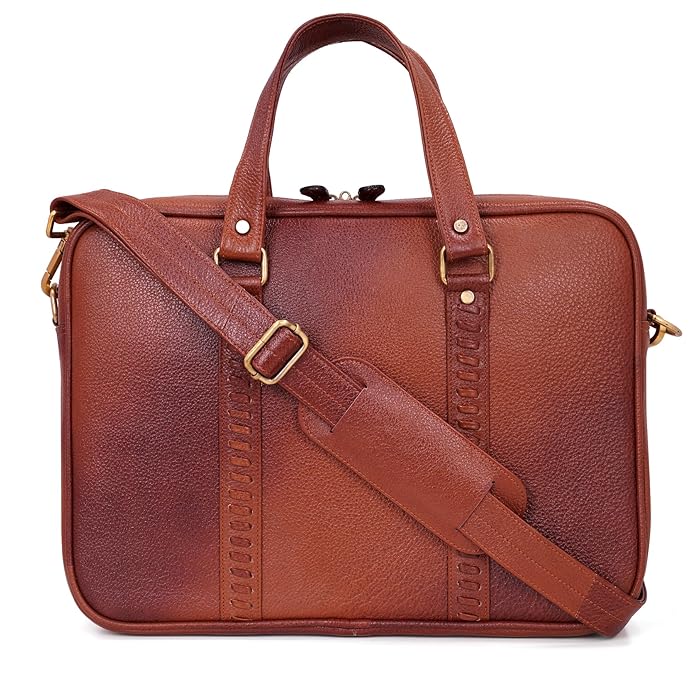 Leather Laptop Bag - Timber Line