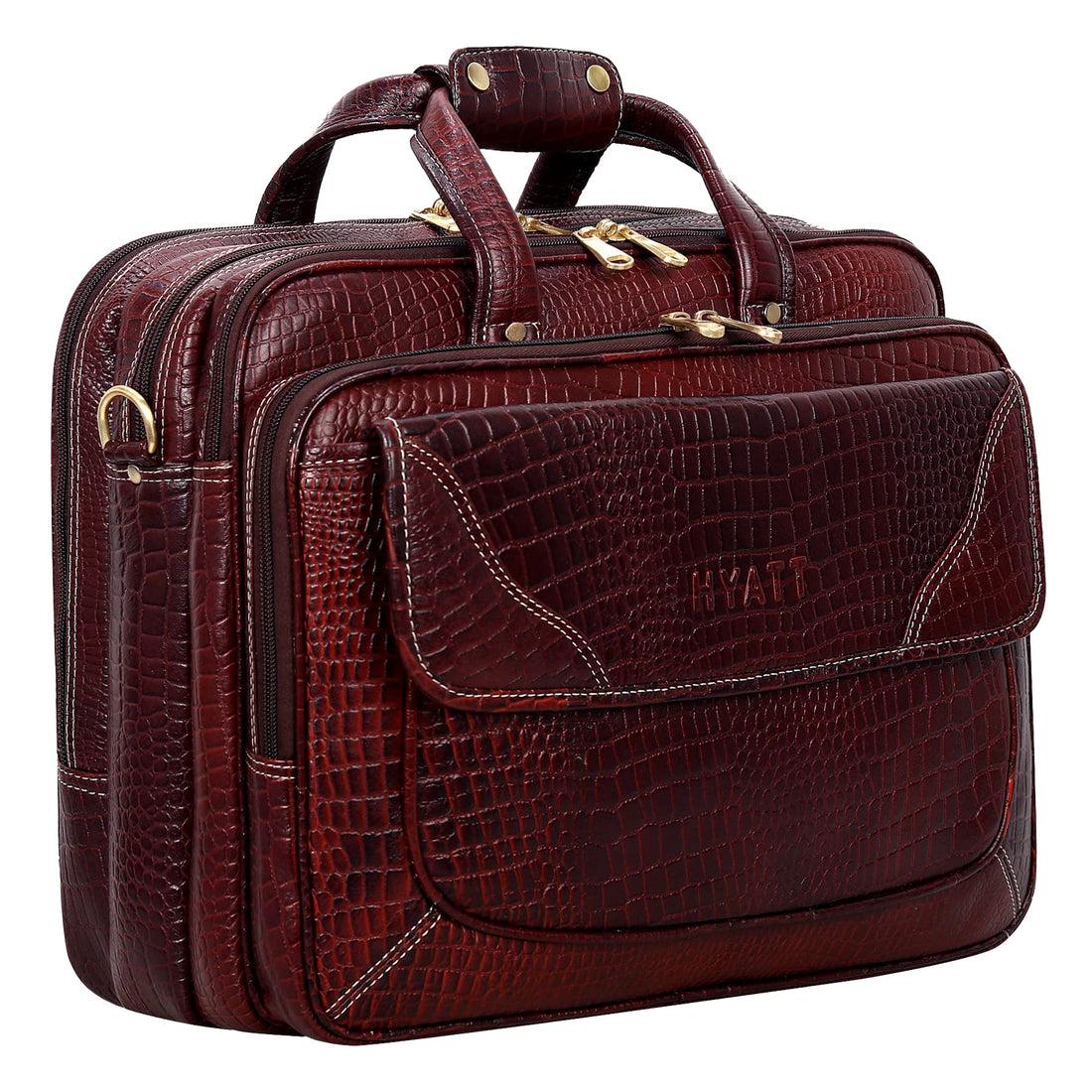 HAYAT Leather Accessories 16 Inch Men's Leather Briefcase Laptop Office Bag